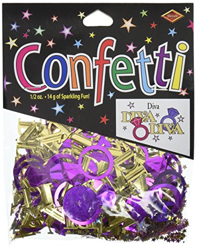 Beistle Diva Confetti Table Decoration for Girl's Night Out Bachelorette Theme Party Supplies, One Size, Multicolored