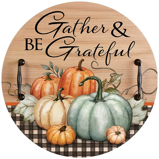 Carson Home Accents Gather and Be Grateful Tray, 17-inch Diameter