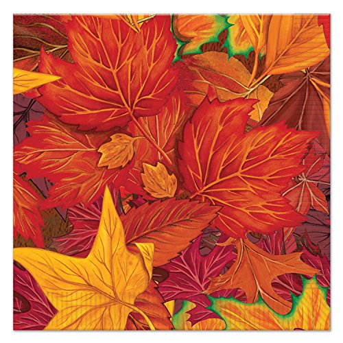 Beistle Fall Leaf Luncheon Napkins (16 Pack), Multicolor