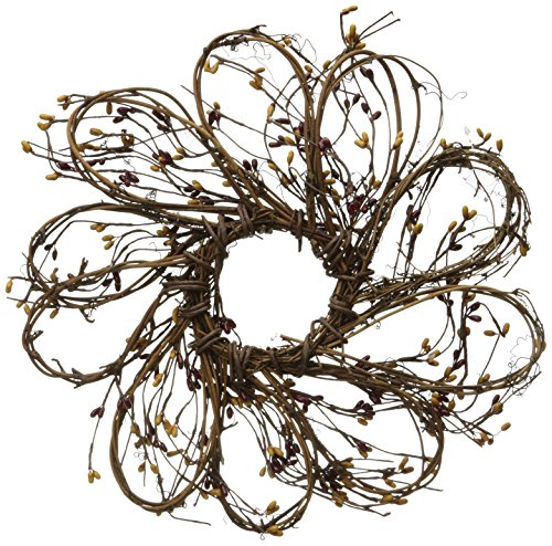 CWI Gifts Burgundy and Gold Flower Shape Pip Wreath