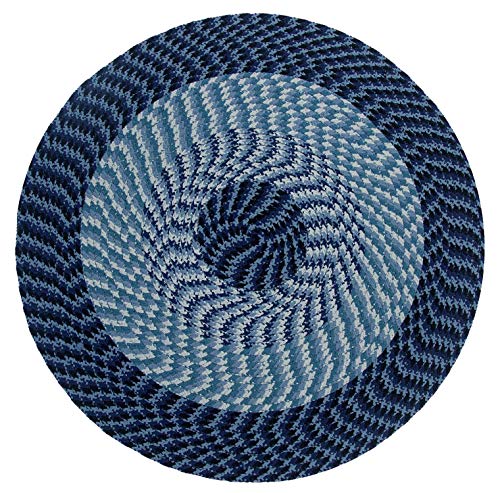Better Trends Alpine Braid Collection is Durable & Stain Resistant Reversible Indoor Area Utility Rug 100% Polypropylene in Vibrant Colors, 72 in, Navy Stripe, 6 Feet