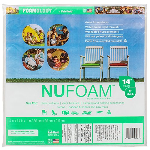 Fairfield NuFoam 14" x 14" Pad x 1" Thick, 14" by 14"