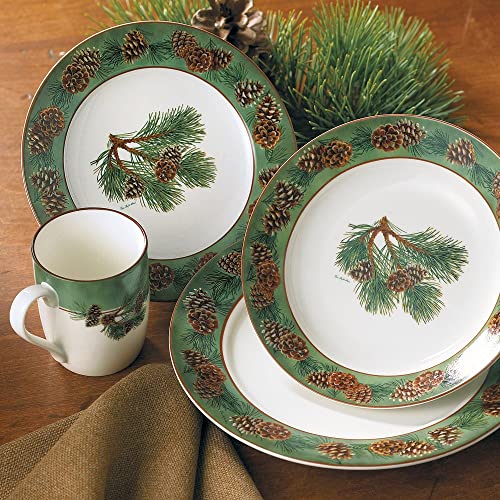 Wild Wings(WI) 8955209101 Wild Wings Pinecone 16-Piece Dinnerware Set