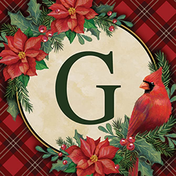 Carson Home Letter G House Coaster, 4-inch Square, Set of 4