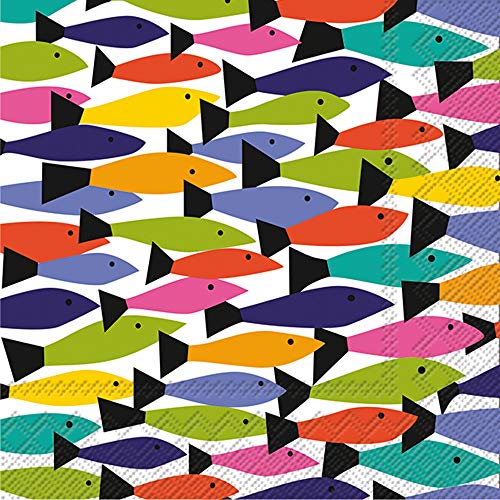 Boston International IHR Cocktail Beverage Paper Napkins, 5 x 5-Inches, Rainbow