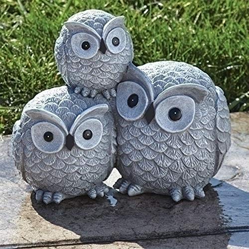 Roman Garden items Owls Garden Statue, one Size, Light Gray