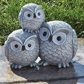 Roman Garden items Owls Garden Statue, one Size, Light Gray