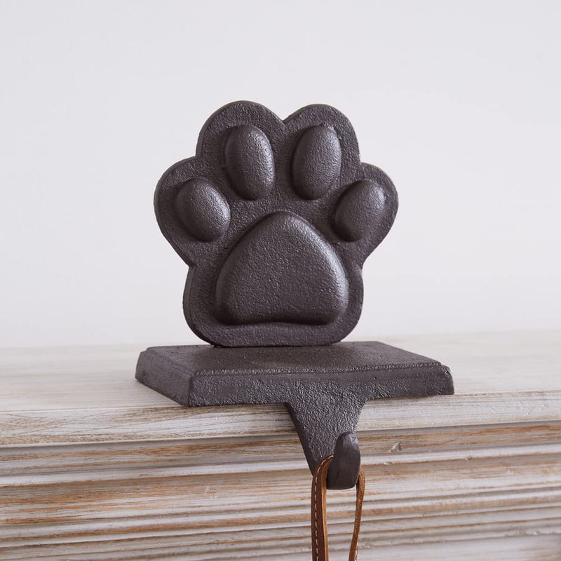 CTW Home Collection Cast Iron Dog Paw Christmas Stocking Holder, 6.5-inch Height, Holiday Season Decoration