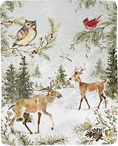 Manual Woodworker Snowy Forest Fleece Throw Blanket - Christmas D√©cor - Christmas Throw Blanket, 50 x 60 Inches