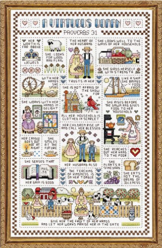 Design Works Crafts Janlynn 14 Count A Virtuous Woman Counted Cross Stitch Kit, 9-1/4-Inch by 15-1/4-Inch