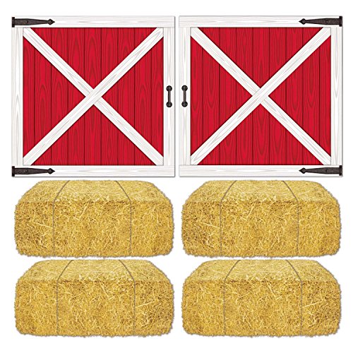 Beistle Barn Loft Door & Hay Bale Props Party Accessory (1 count) (6/Pkg)