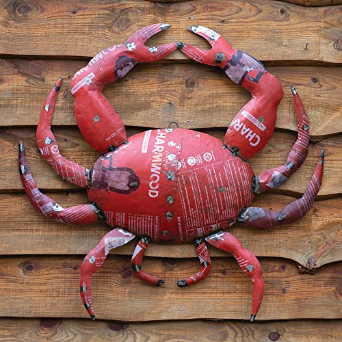 CTW Colonial Tin Works 510579 Recycled Metal Large Wall Crab, 38-inch Width