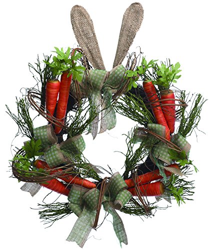 Transpac 22" Carrot Bunny Ear Wreath