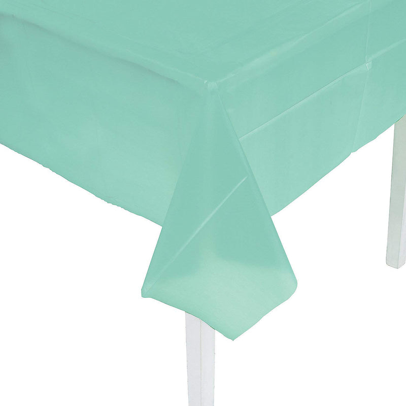 Fun Express Mint Green Plastic Tablecover - Party Supplies - 1 Piece