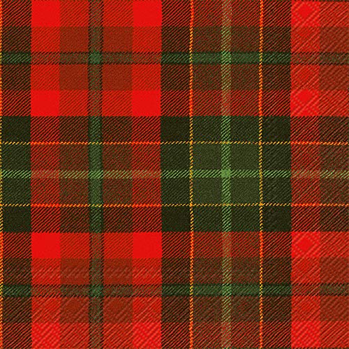 Boston International IHR 3-Ply Paper Napkins, 20-Count Lunch Size, Tartan