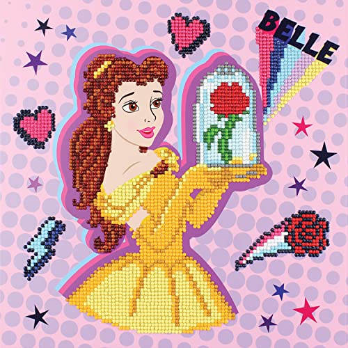 Camelot Crafts Camelot Dots Disney Collection of Diamond Facet Painting Art Kits, 11" x 11", Belle Friend POW-ER Dotz Box