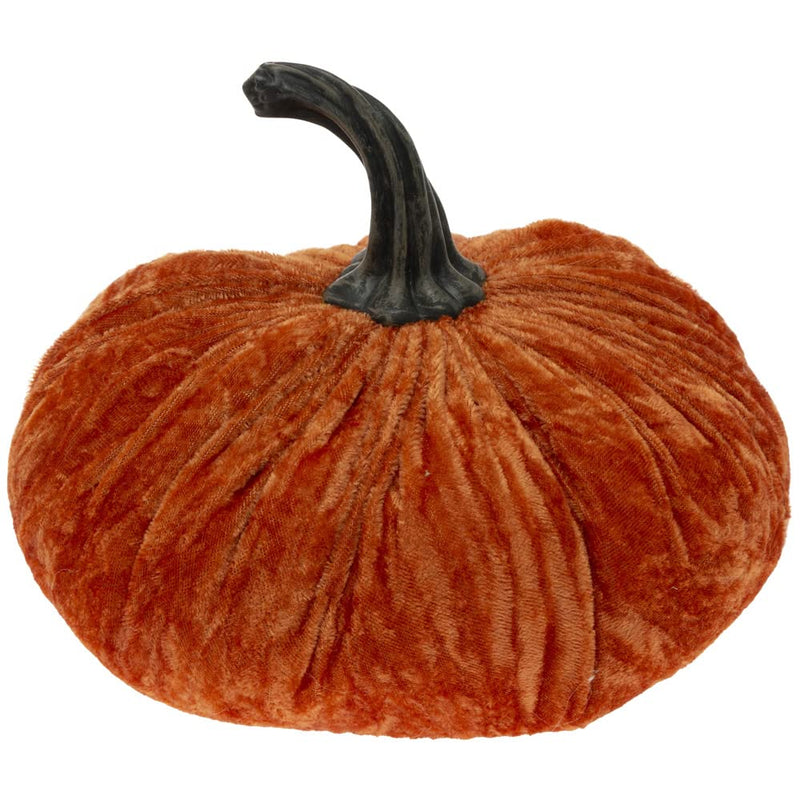 Boston International Fabric Pumpkin Fall Autumn Thanksgiving Tabletop Decorations, Large, Harvest Orange