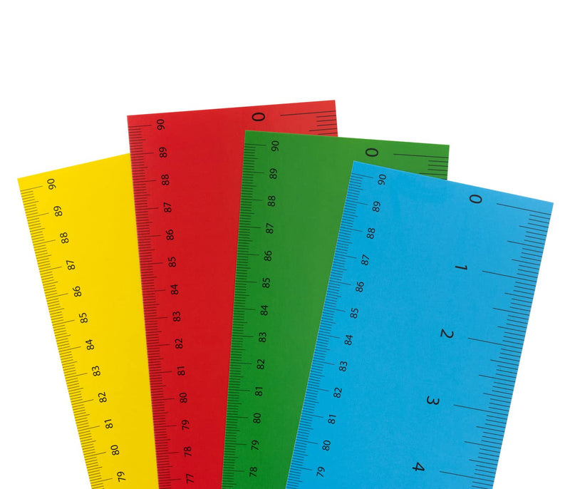 Paper Ruler - 36" Bulk Yardsticks for Classroom, STEM, Easy-to-Read Numbers, Bold Color Cardstock, 8 Pack, Hygloss Products