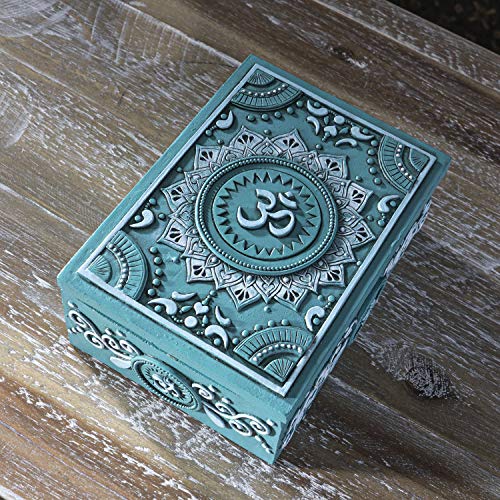 Pacific Trading Giftware Mandala and Ohm Symbol Sculptural Jewelry Trinket Keepsake Tarot Box