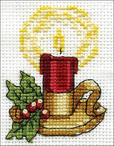 Design Works Crafts Counted Cross Stitch Kit 2"X3"-Candle (14 Count)