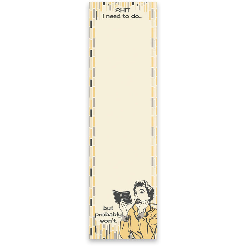 PBK Humorous Magnetic List Notepad | Need To Do But Probably Won&