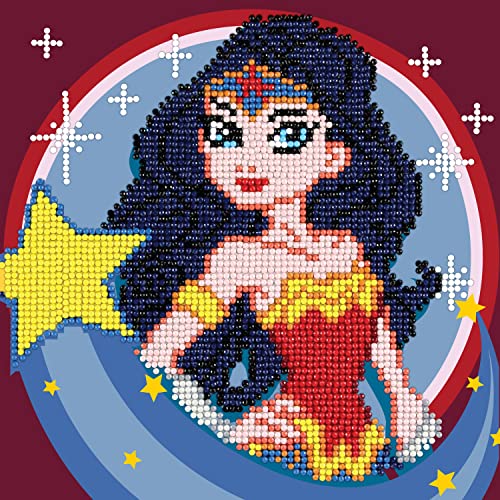 Camelot Crafts Camelot Dots DC Comics Collection of Diamond Facet Painting Art Kits, 8.7" x 8.7", Young DC WW