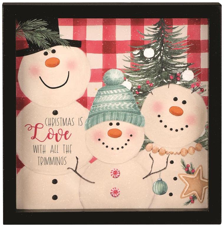 Blossom Bucket 228-30350 Chrsitmas Love Framed Sign, 6-inch Square