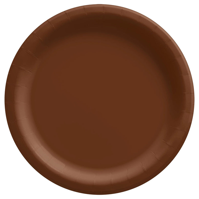 Chocolate Brown Round Paper Plates 6 3/4" Pack of 20 Party Supply