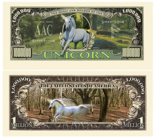 American Art Classics Unicorn Million Dollar Bill - Pack of 100 - Best Gift for Lovers of This Mystical Creature