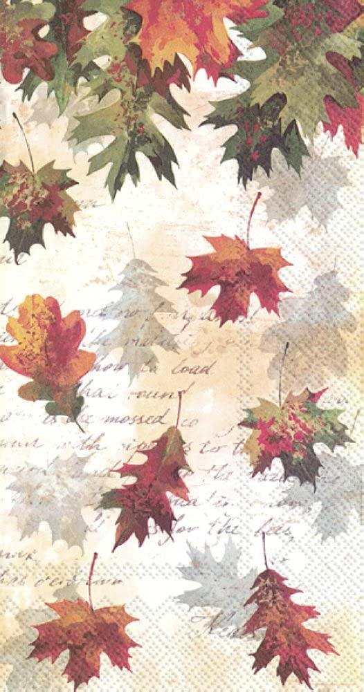 IHR 3-Ply Guest Towel Buffet Paper Napkins, 8.5 x 4.5-Inches, Falling Leaves