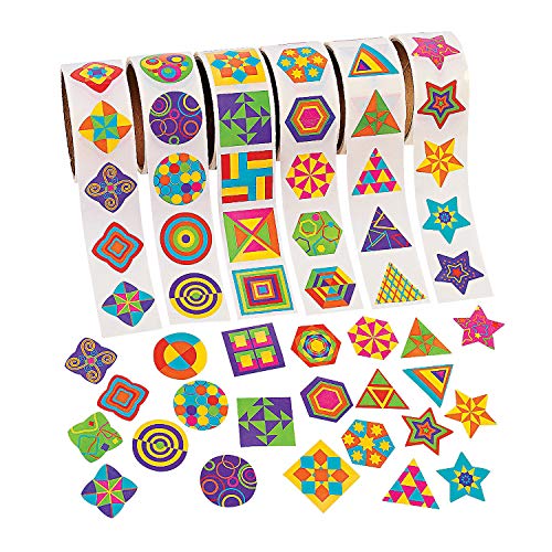 Fun Express - Great Geometric Stickers - Stationery - Stickers - Stickers - Roll - 6 Pieces