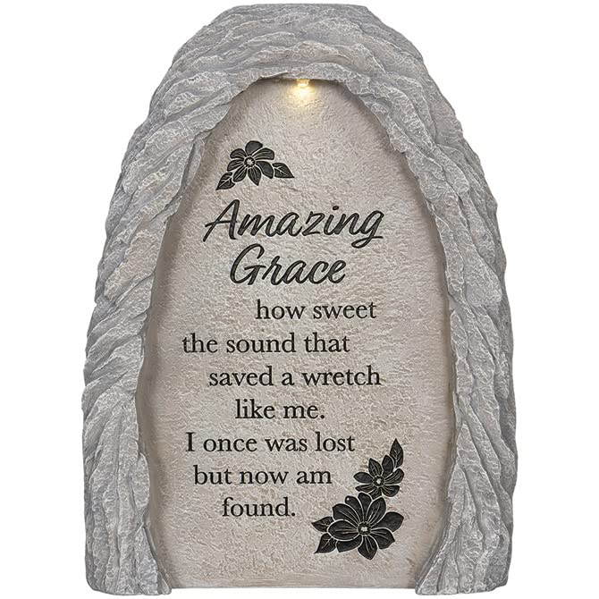 Carson Home Lit Lighted Solar Garden Marker Outdoor Decor (Amazing Grace)