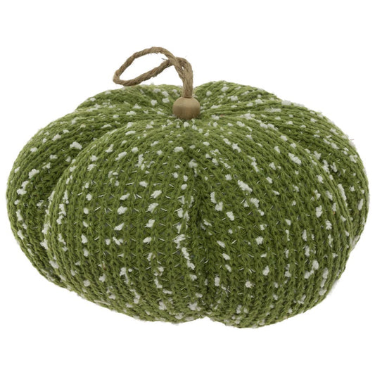 Boston International Fabric Pumpkin Fall Autumn Harvest Thanksgiving Tabletop Decorations, Medium, Green Speckle
