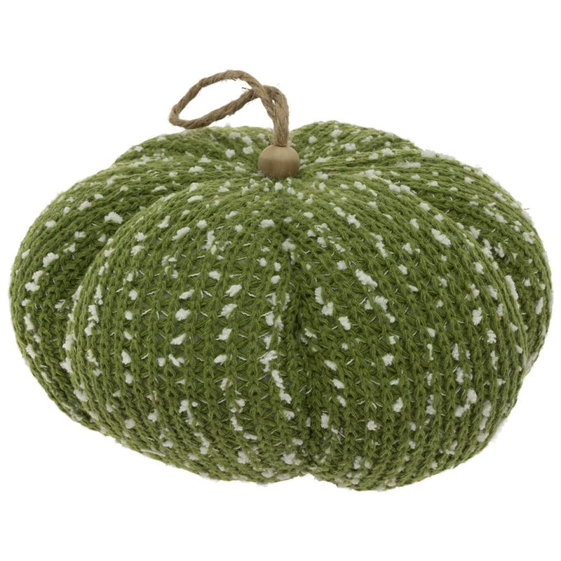 Boston International Fabric Pumpkin Fall Autumn Harvest Thanksgiving Tabletop Decorations, Medium, Green Speckle