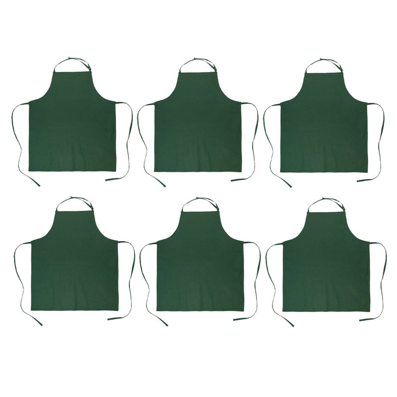 DII Bulk Classic Kitchen Chef Apron, 33x28, Dark Green, 6 Piece