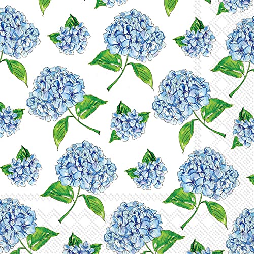 Boston International IHR 3-Ply Paper Napkins Rosanne Beck Collections, 20-Count Cocktail Size, Hydrangea Scatter