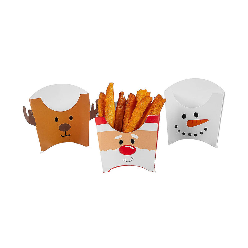 Christmas French Fries Boxes - Party Supplies - 12 Pieces