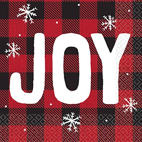 Amscan Cozy Holiday Beverage Paper Napkins - 5" x 5" | Multicolor | Pack of 16
