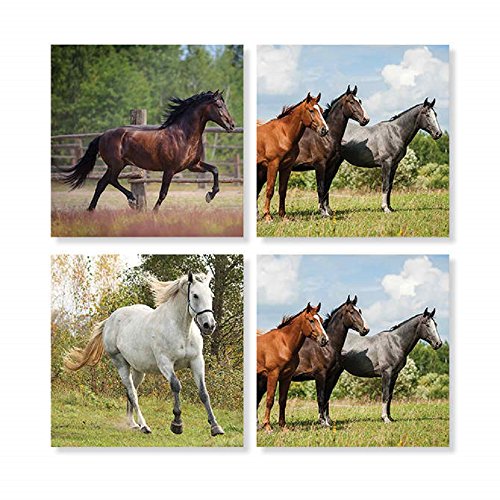 Carson Horse Square House Coaster Set