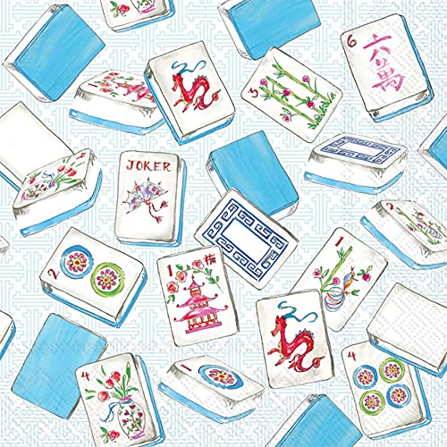 Boston International IHR Ideal Home Range 3-Ply Paper Napkins Rosanne Beck Collections, 20-Count Cocktail Size, Mahjong