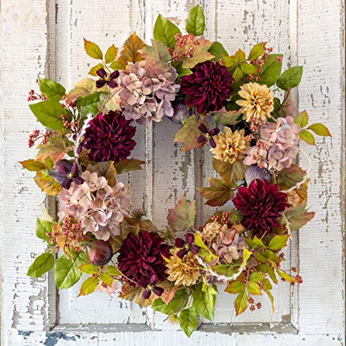 Park Hill Collection EBW01051 Old Flower Market Botanical Wreath, 28-inch Diameter, Polyester, Wire, and twig