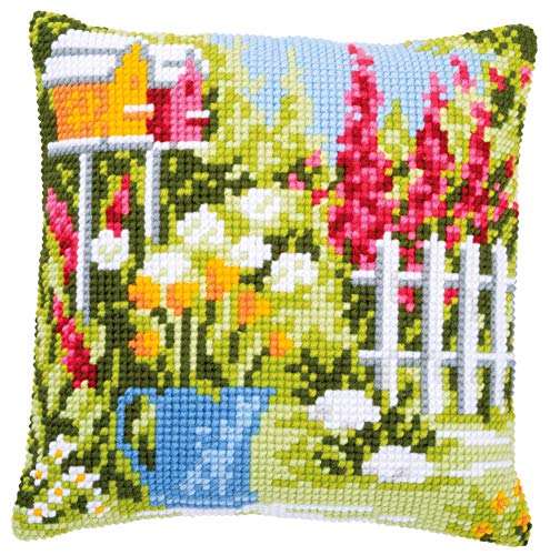 Vervaco Cross Stitch Cushion kit in My Garden