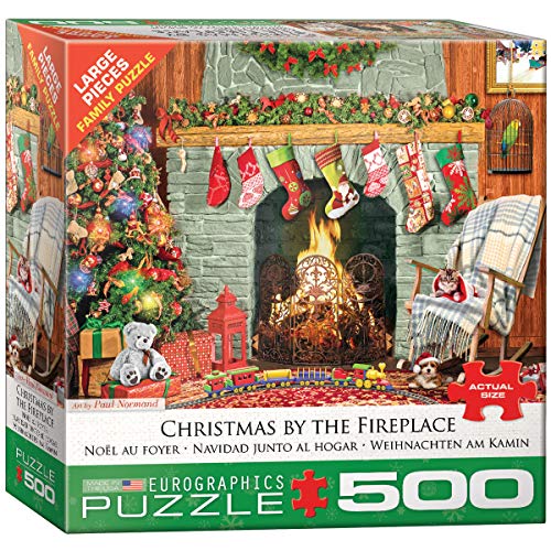EuroGraphics Christmas by The Fireplace 500-Piece Puzzle