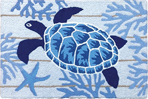 Home Comfort Jellybean Indigo Sea Turtle Accent Rug 20 x 30 inches