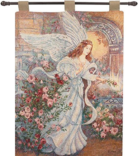 Manual Inspirational Collection 26 X 36-Inch Wall Hanging and Finial Rod, Angel of Love by Lena Liu,