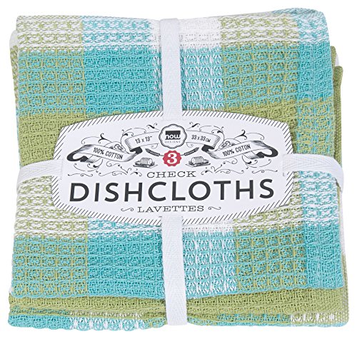 Now Designs Check Dishcloth Set, Leaf