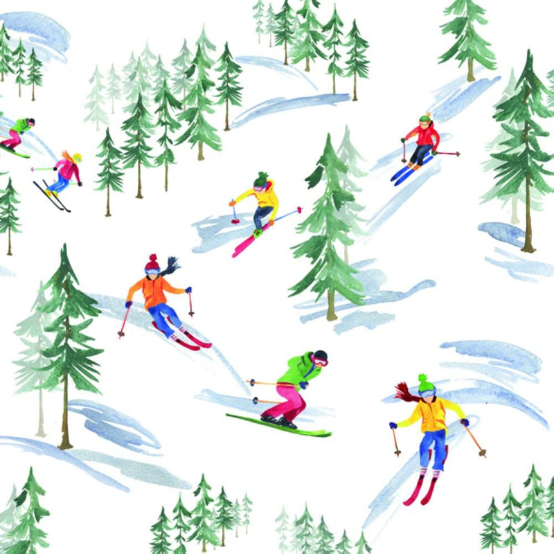 IHR Ideal Home Range Party Disposable 3-Ply Paper Lunch Napkins, 6.5" x 6.5", Down the Slope