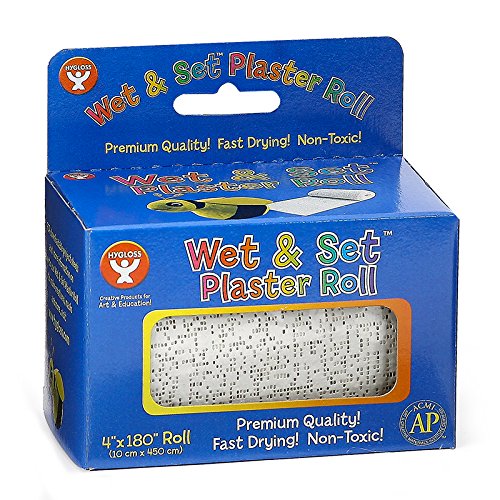 Hygloss Wet & Set Wet and Set Plaster Roll for Crafts, 4-Inch x 180-Inch, White