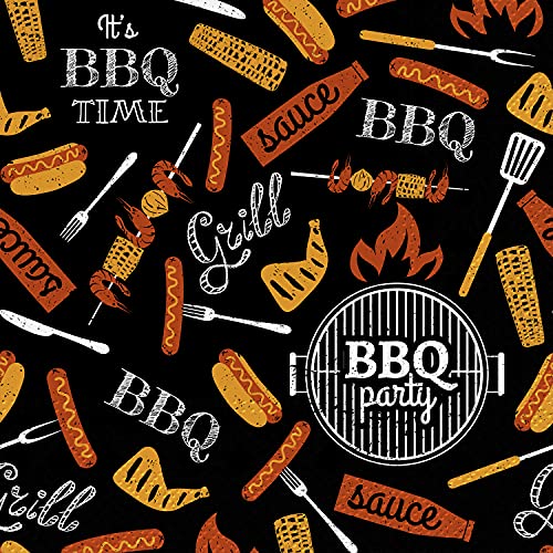 Abbott Collection  88-L-301718 Luncheon BBQ Party Napkins. 20 Pack, Black