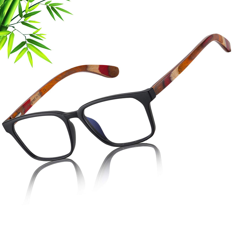 DUCO Wooden Computer Blue Light Blocking Glasses for Men Women Reading Gaming TV Phones U400 LensDC5212